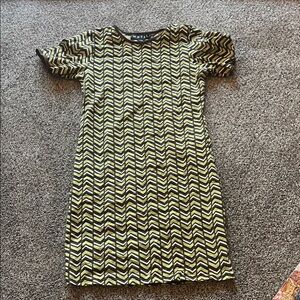 Motel chevron Black and Green dress